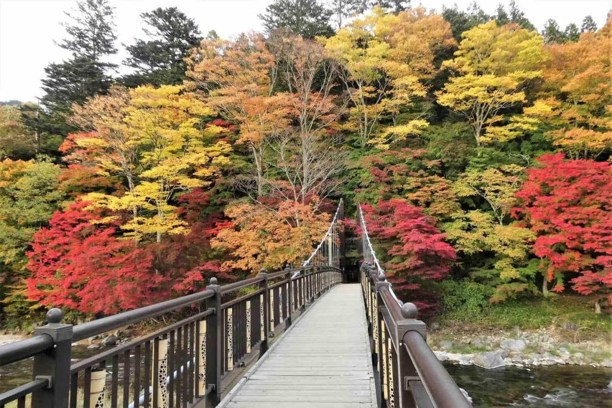 塩原渓谷 - 紅の吊り橋